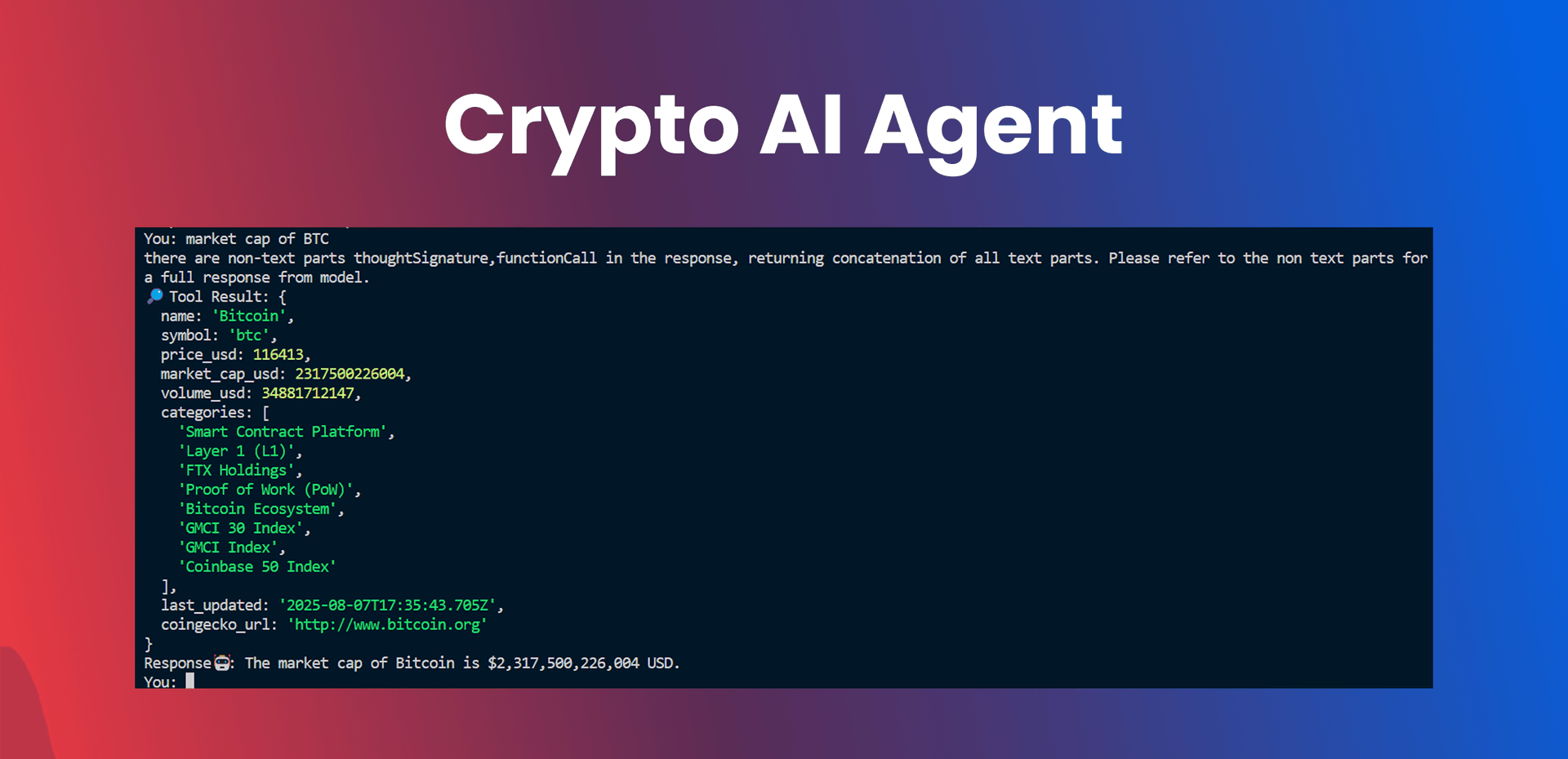 header image for Crypto AI Agent