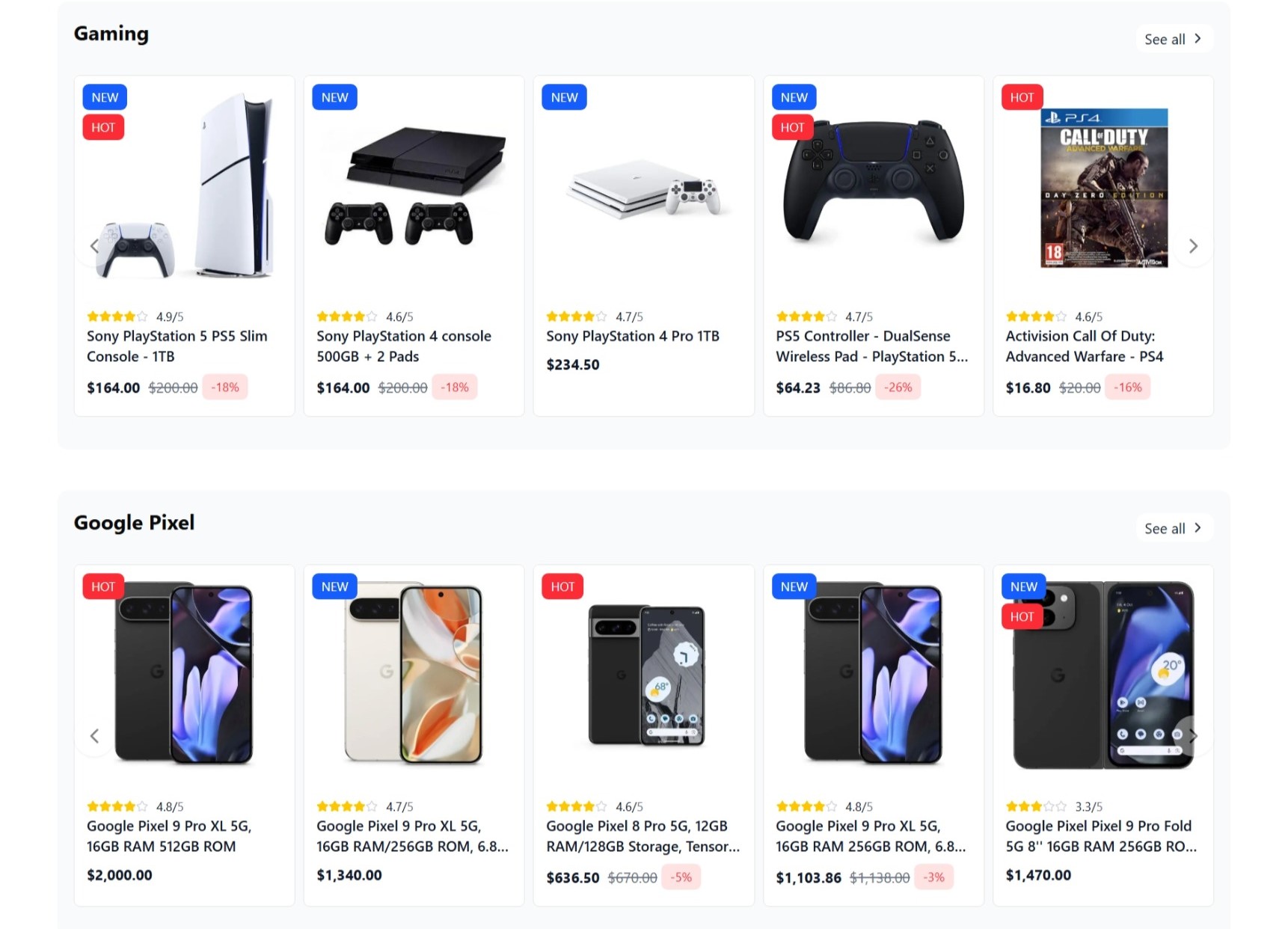 Telemarche storefront Gaming