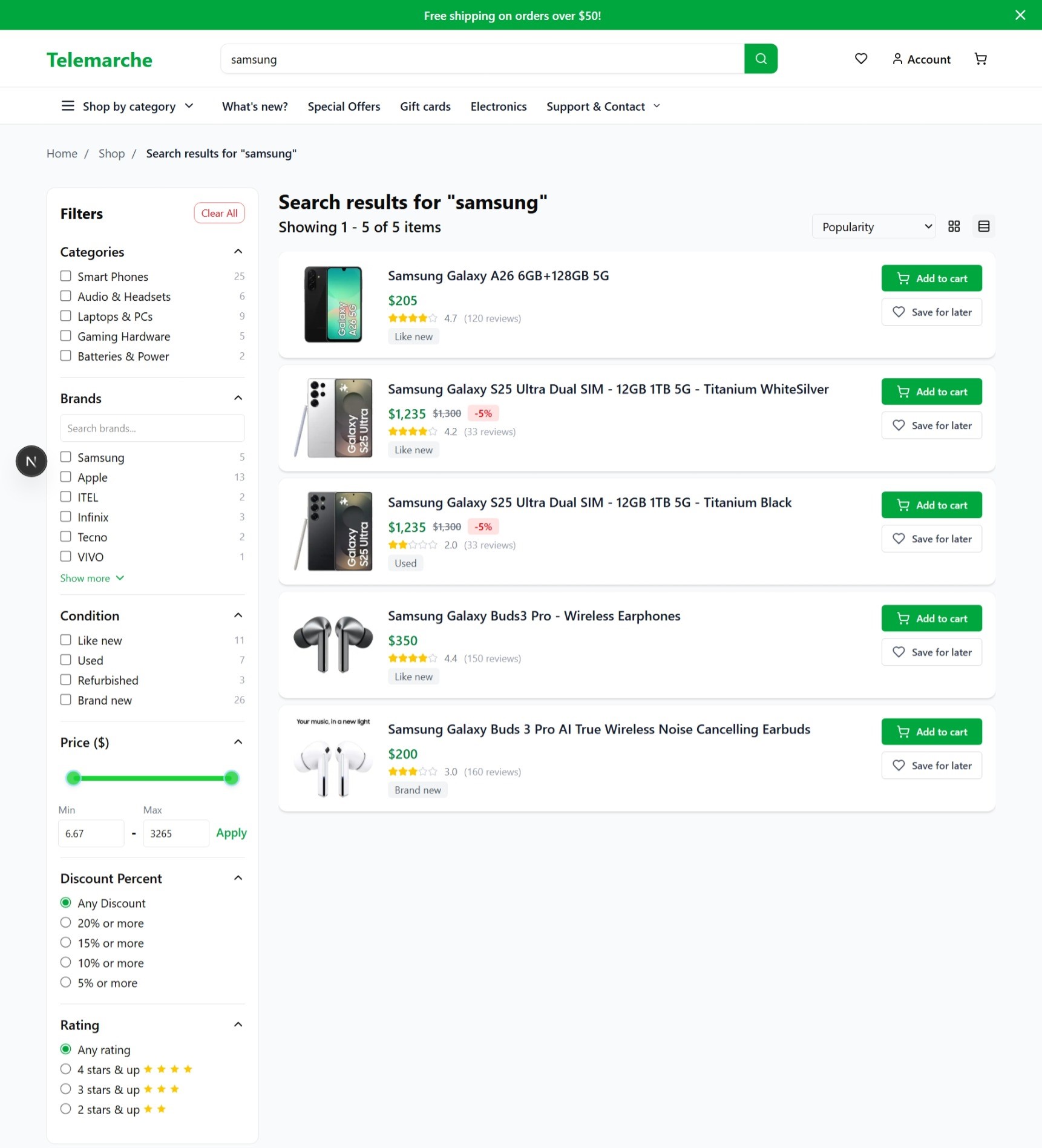 Telemarche search result